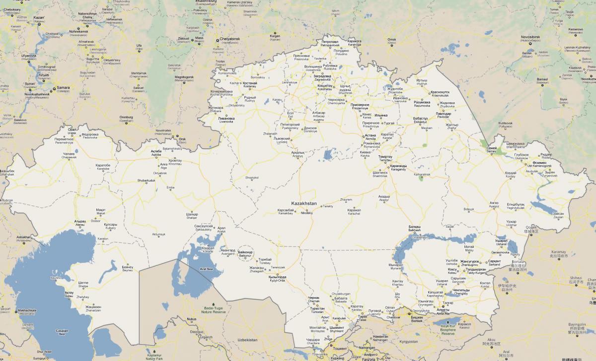 carte de la république du Kazakhstan de la route