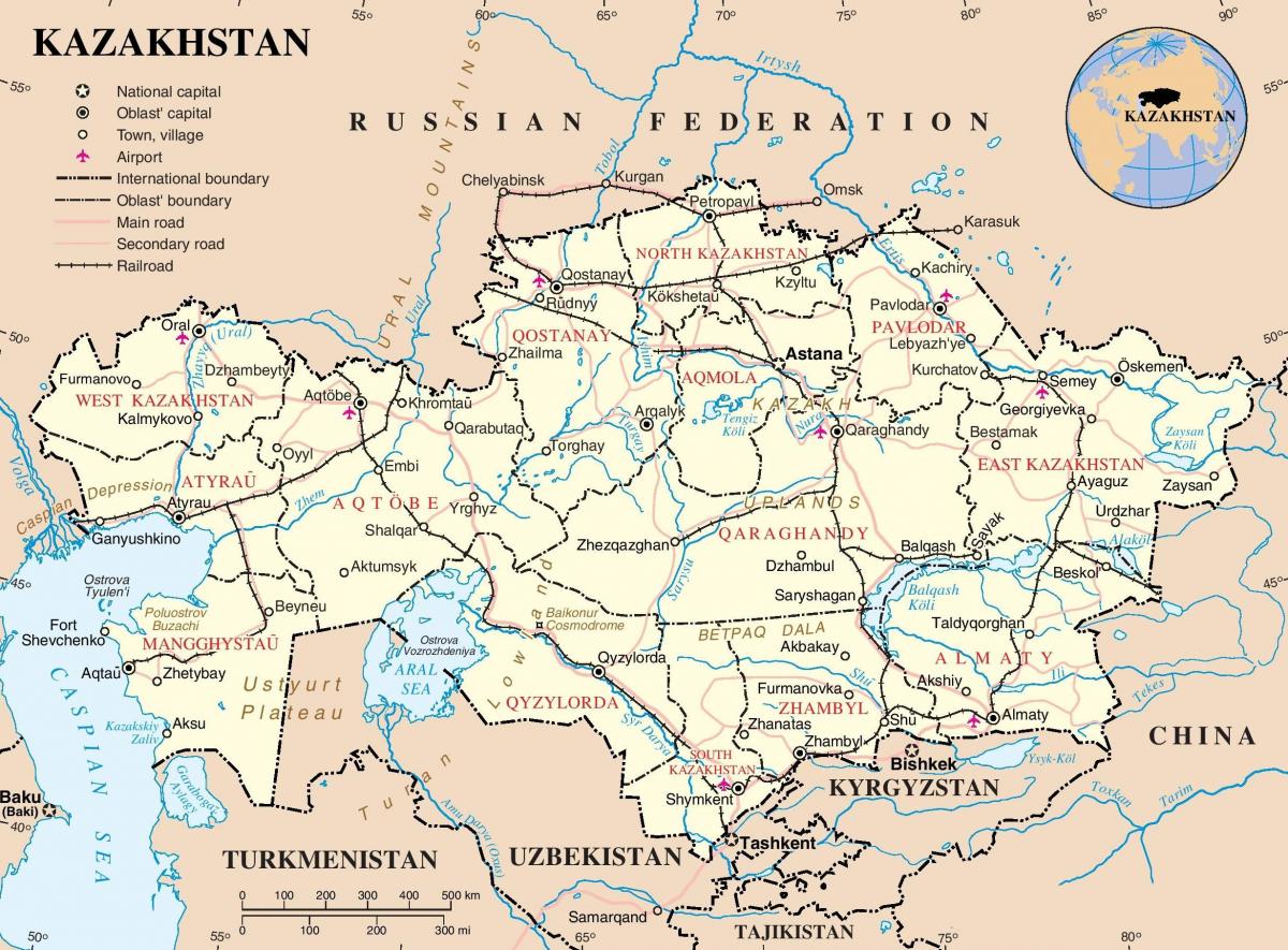 Kazakhstan, pays la carte