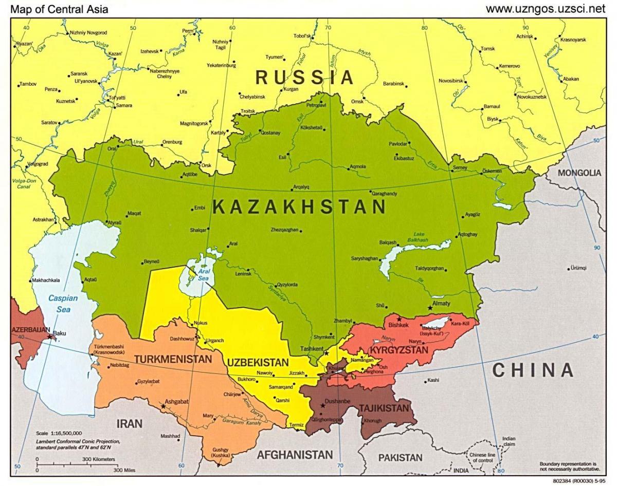 carte de la république du Kazakhstan carte de l'asie