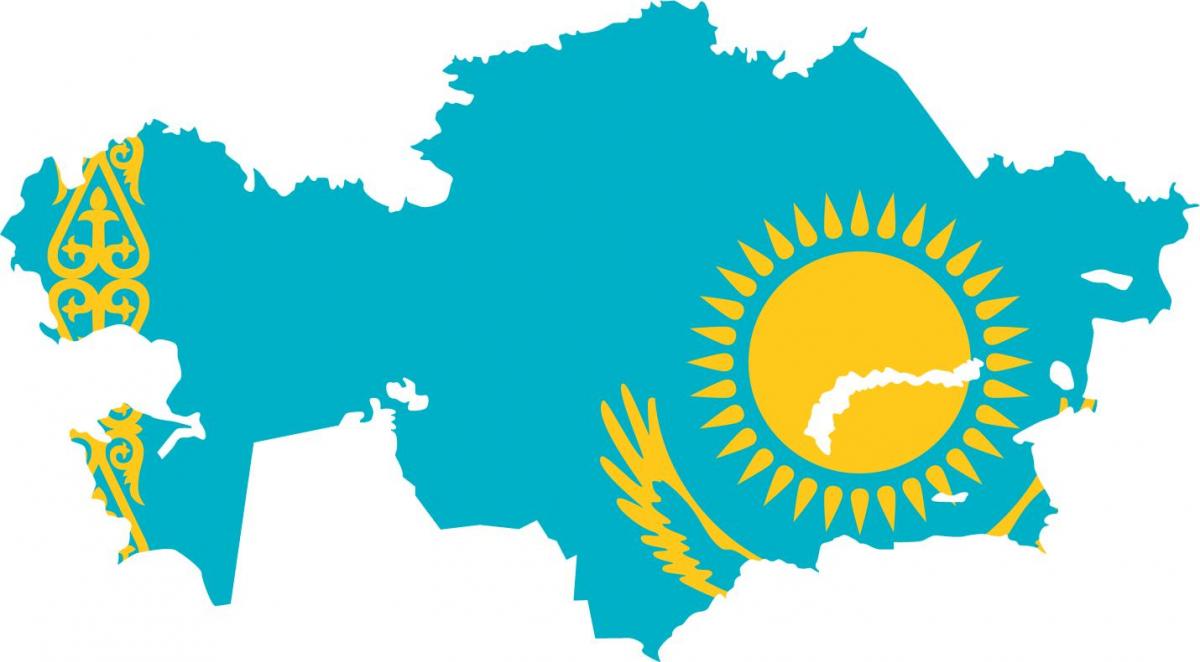 carte de drapeau Kazakhstan