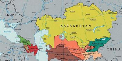 Carte du Kazakhstan, des pays qui l'entourent
