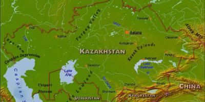 Carte de la république du Kazakhstan physique