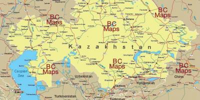Kazakhstan villes de la carte