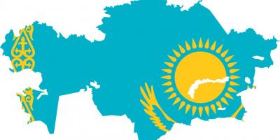 Carte de drapeau Kazakhstan