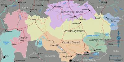 Carte des régions du Kazakhstan
